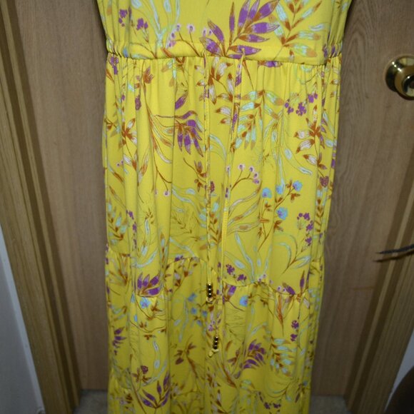 NWT C Wonder Christian Siriano Floral Yellow Summer Vacation Dress - Picture 8 of 12